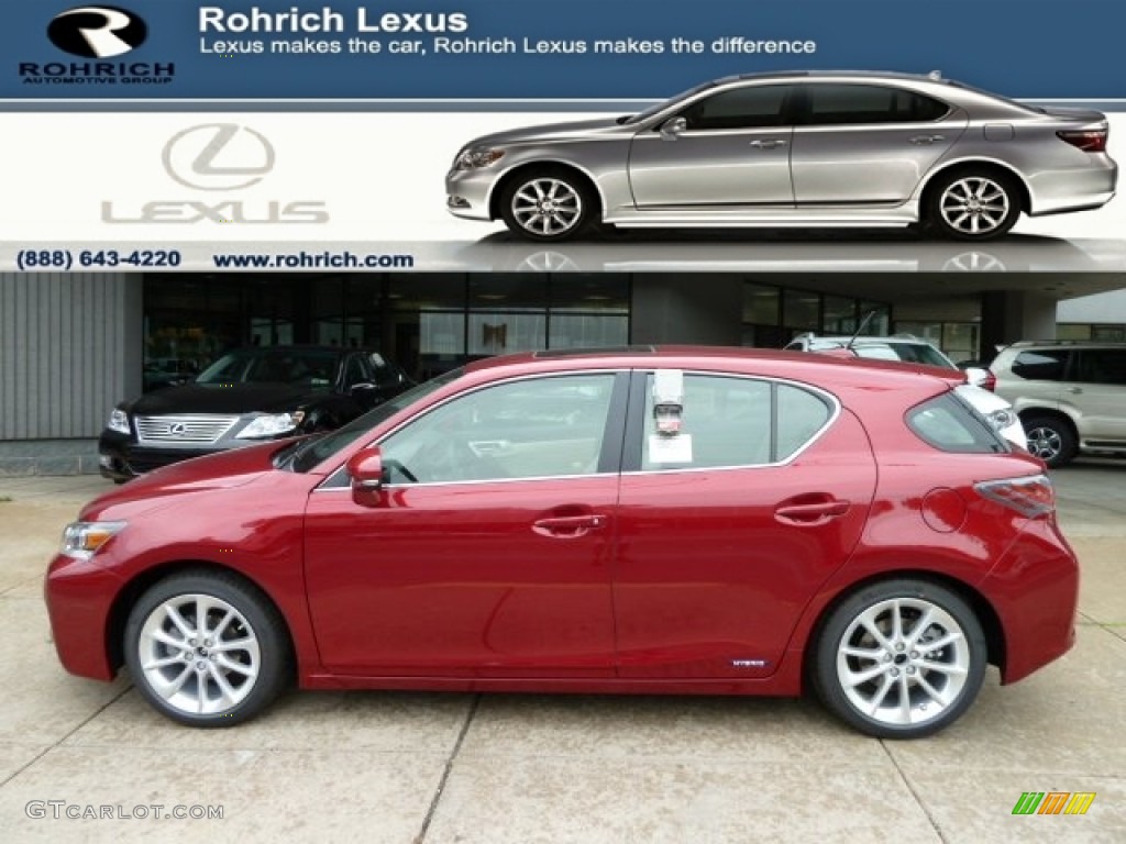 2011 CT 200h Hybrid Premium - Matador Red Mica / Ecru photo #1