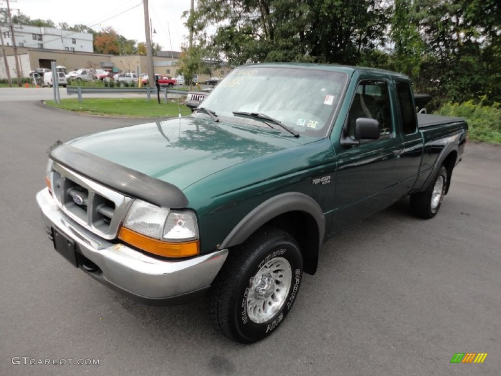 1999 Ranger XLT Extended Cab 4x4 - Amazon Green Metallic / Medium Graphite photo #3