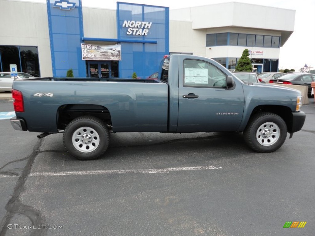 2012 Silverado 1500 Work Truck Regular Cab 4x4 - Blue Granite Metallic / Dark Titanium photo #9