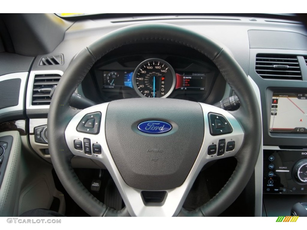 2012 Ford Explorer Limited Medium Light Stone Steering Wheel Photo #54248993