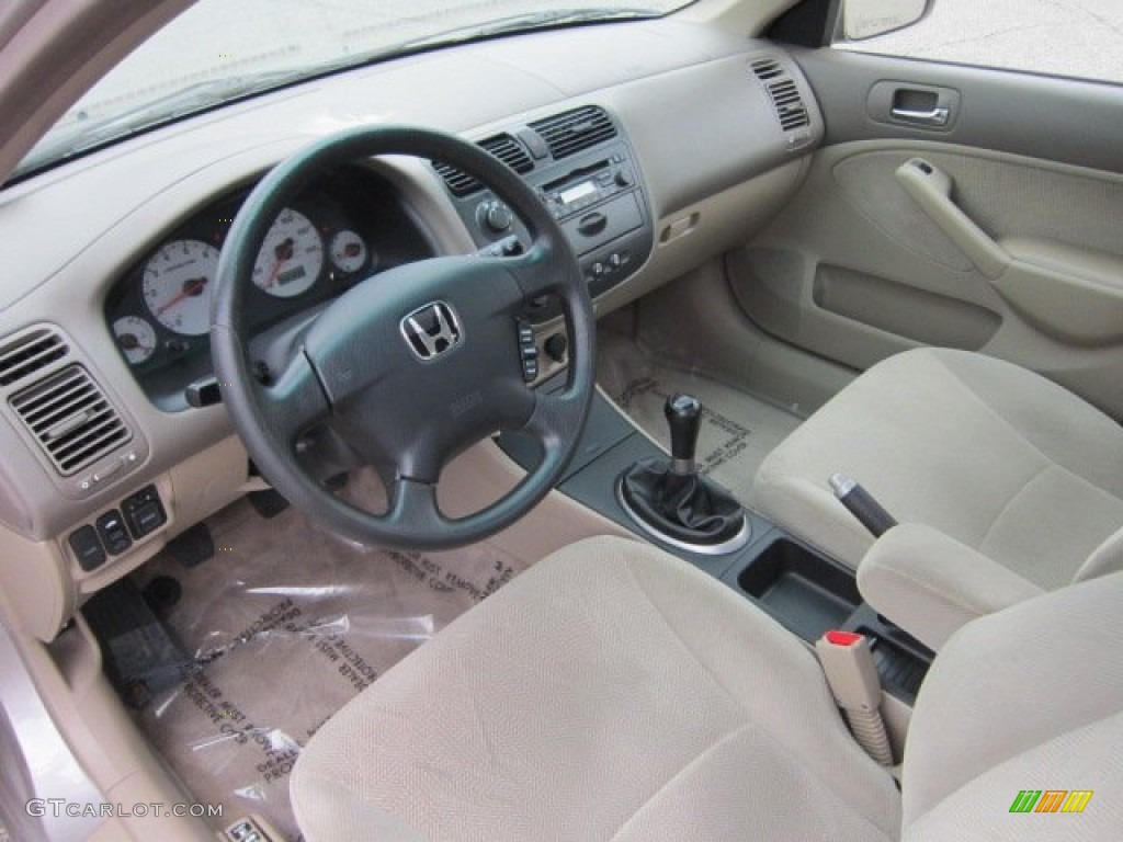 Beige Interior 2002 Honda Civic Ex Sedan Photo 54250937