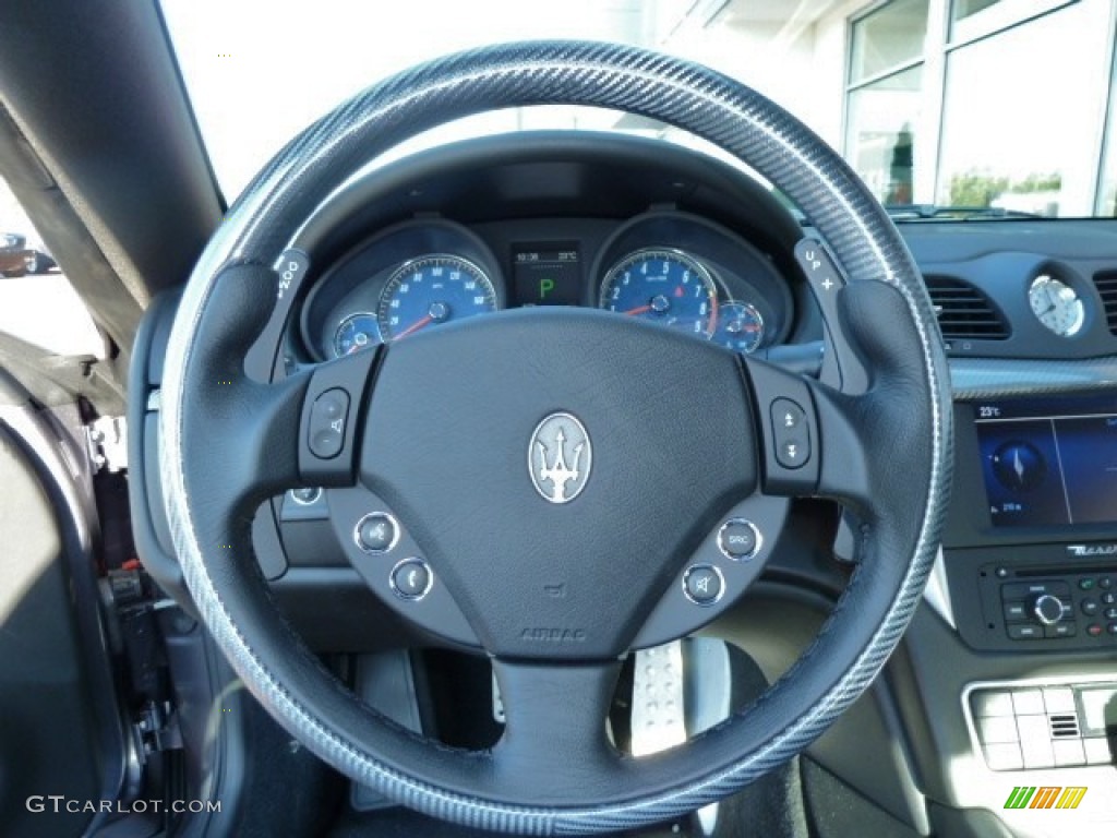 2012 Maserati GranTurismo S Automatic Nero Steering Wheel Photo #54255209