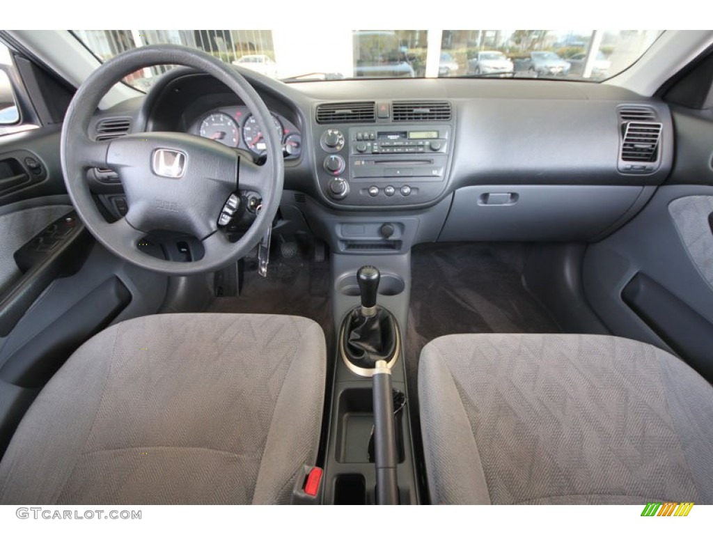 2001 Honda Civic LX Sedan Gray Dashboard Photo #54262634
