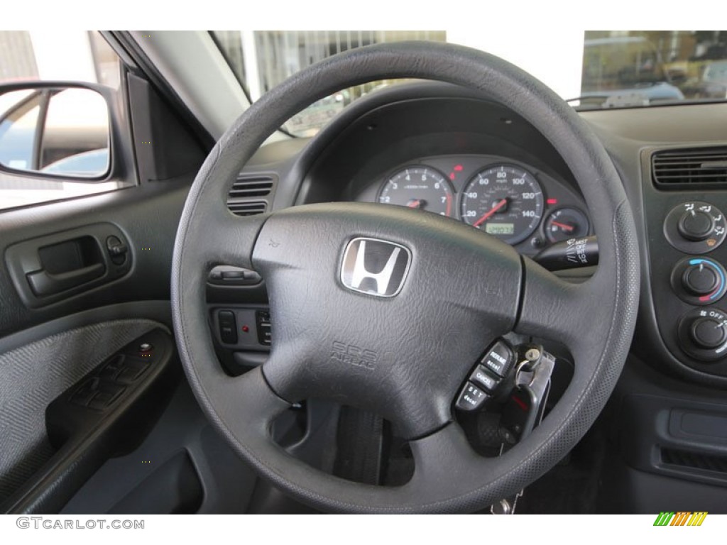 2001 Honda Civic LX Sedan Gray Steering Wheel Photo #54262647