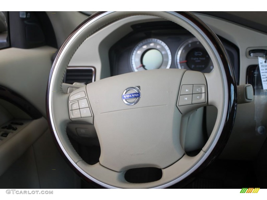 2008 Volvo S80 V8 AWD Sandstone Beige Steering Wheel Photo #54266809