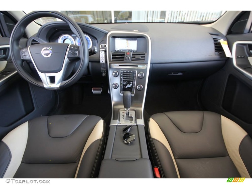 2012 Volvo XC60 T6 R-Design R Design Off Black/Beige Inlay Dashboard Photo #54268721