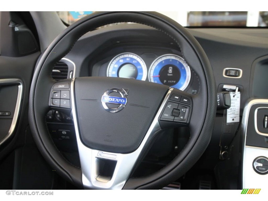 2012 Volvo S60 R-Design AWD R-Design Off Black Steering Wheel Photo #54269492