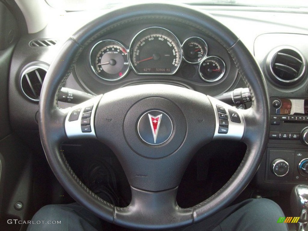 2009 Pontiac G6 GT Sedan Ebony Steering Wheel Photo #54280775