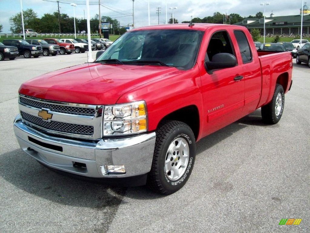 Victory Red 2012 Chevrolet Silverado 1500 LT Extended Cab 4x4 Exterior Photo #54281243
