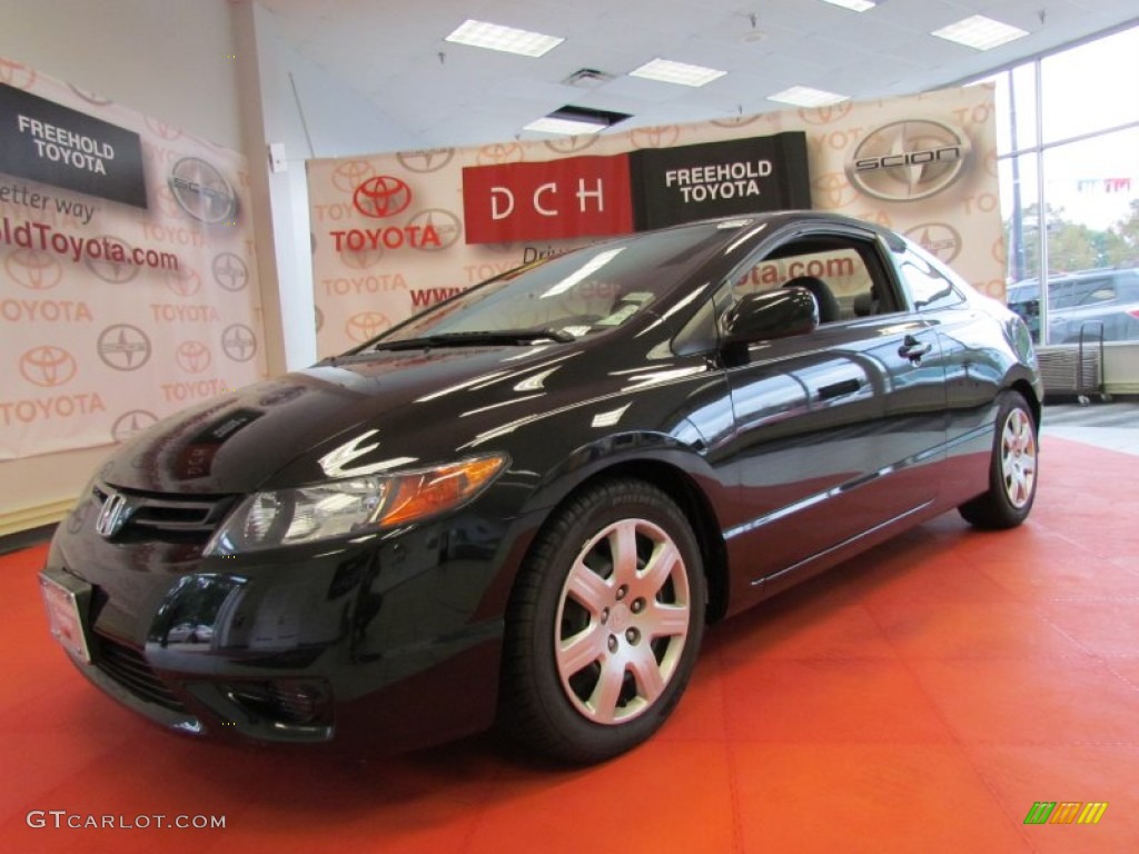 2007 Civic LX Coupe - Nighthawk Black Pearl / Gray photo #1