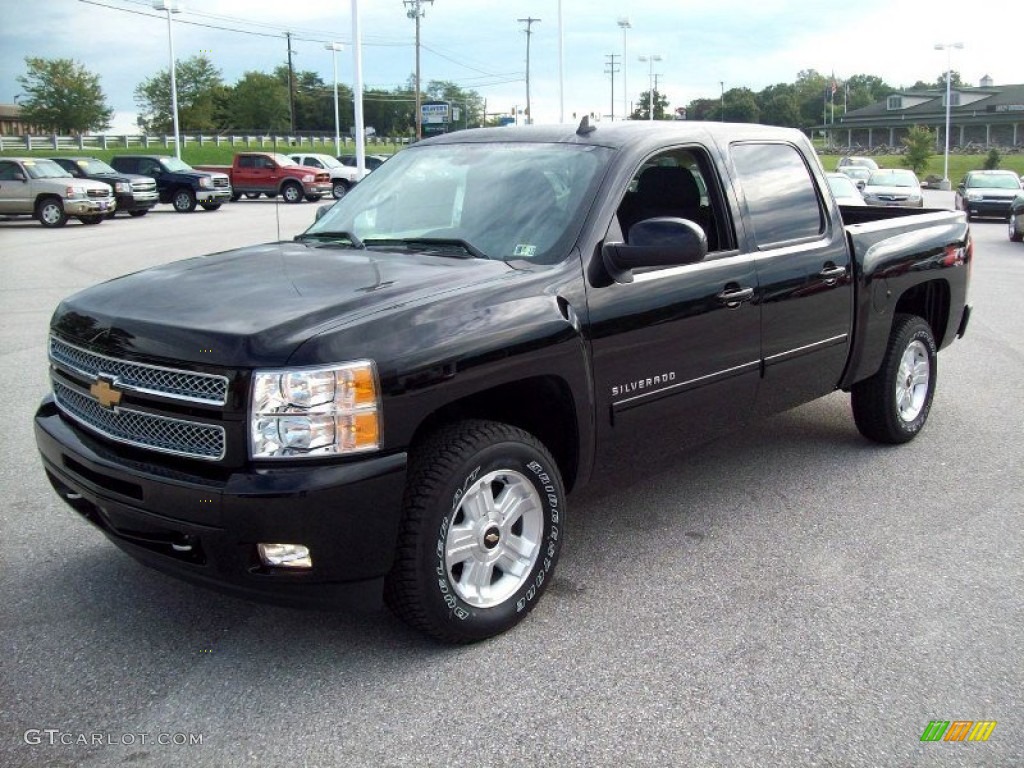 Black 2012 Chevrolet Silverado 1500 LT Crew Cab 4x4 Exterior Photo #54282357