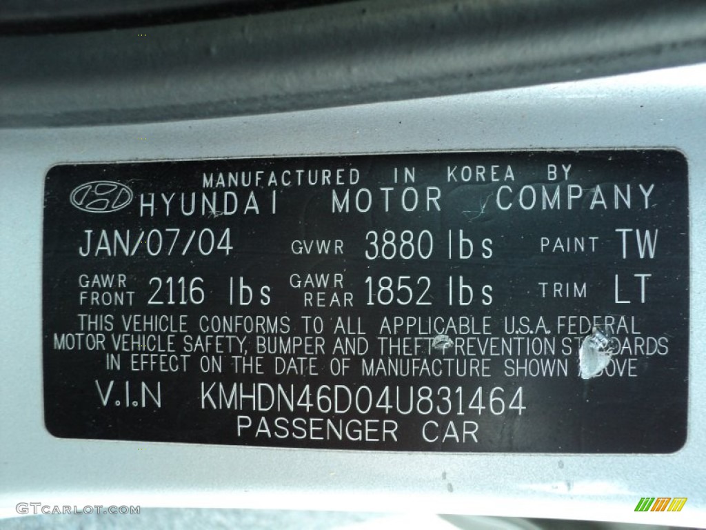 2004 Elantra GLS Sedan - Sterling Silver / Gray photo #4