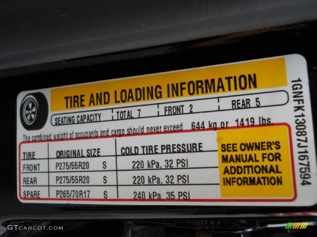 2007 Chevrolet Tahoe LTZ 4x4 Info Tag Photo #54288768