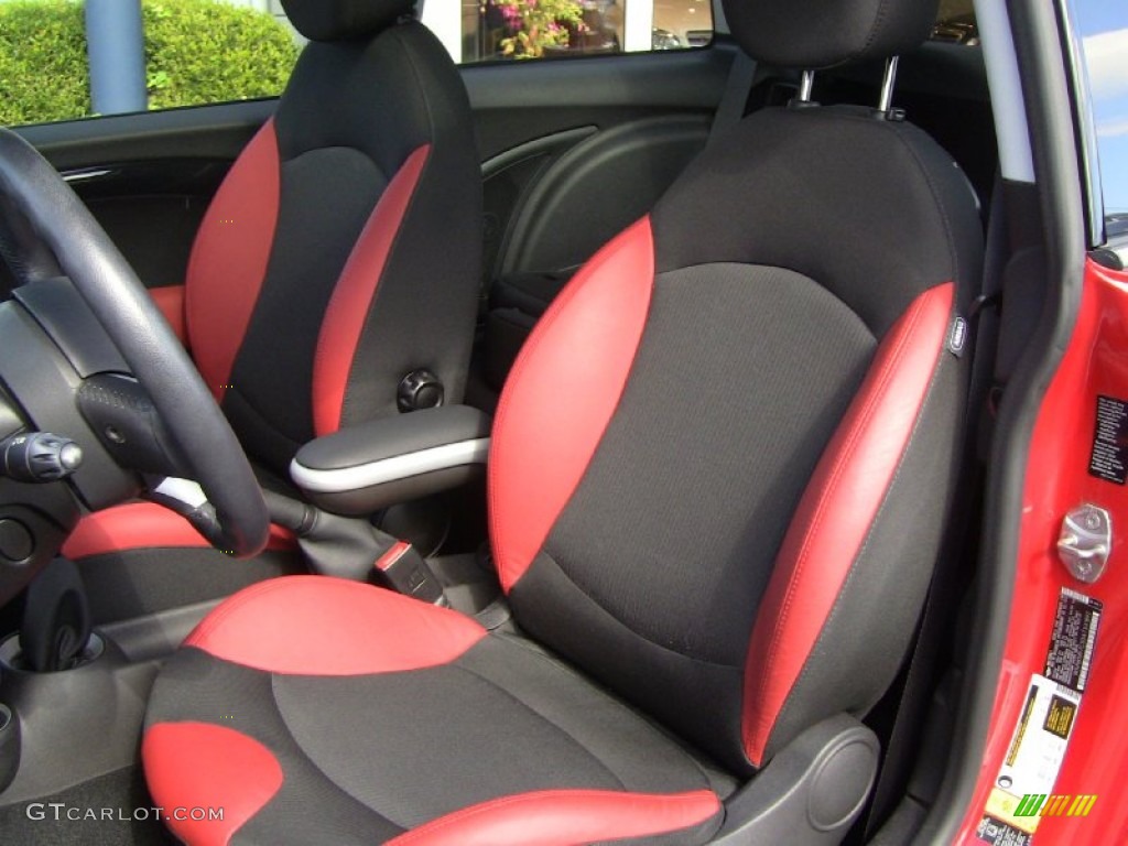 Rooster Red Leather/Carbon Black Interior 2010 Mini Cooper S Hardtop Photo #54291458
