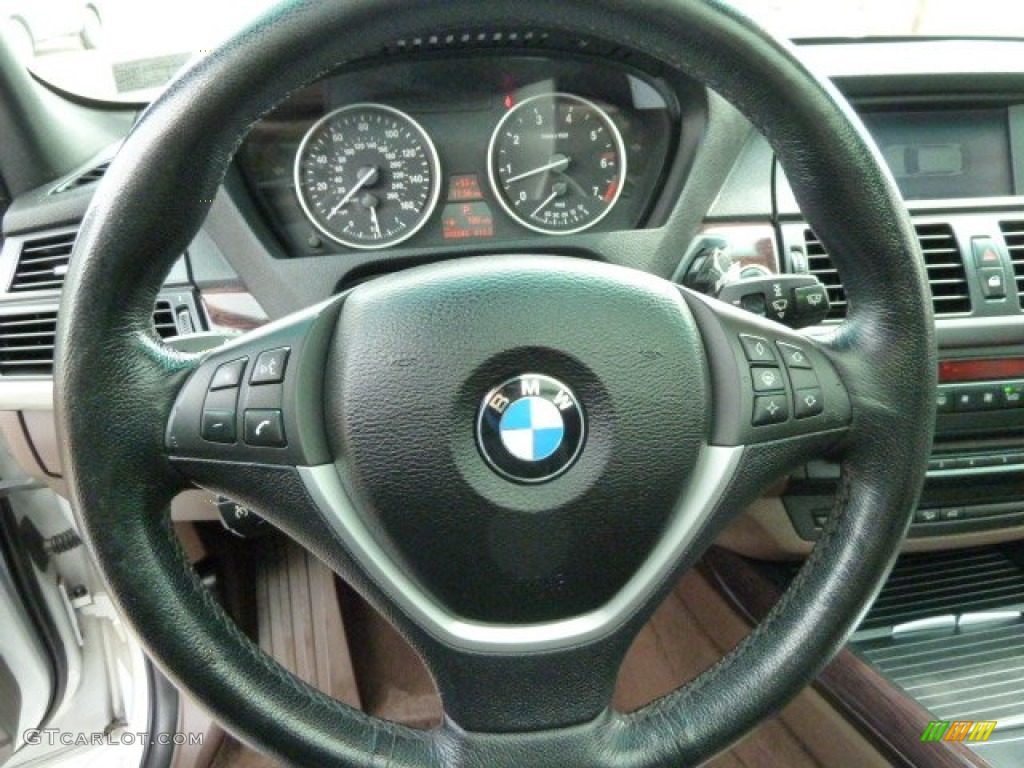 2007 BMW X5 4.8i Tobacco Steering Wheel Photo #54292799