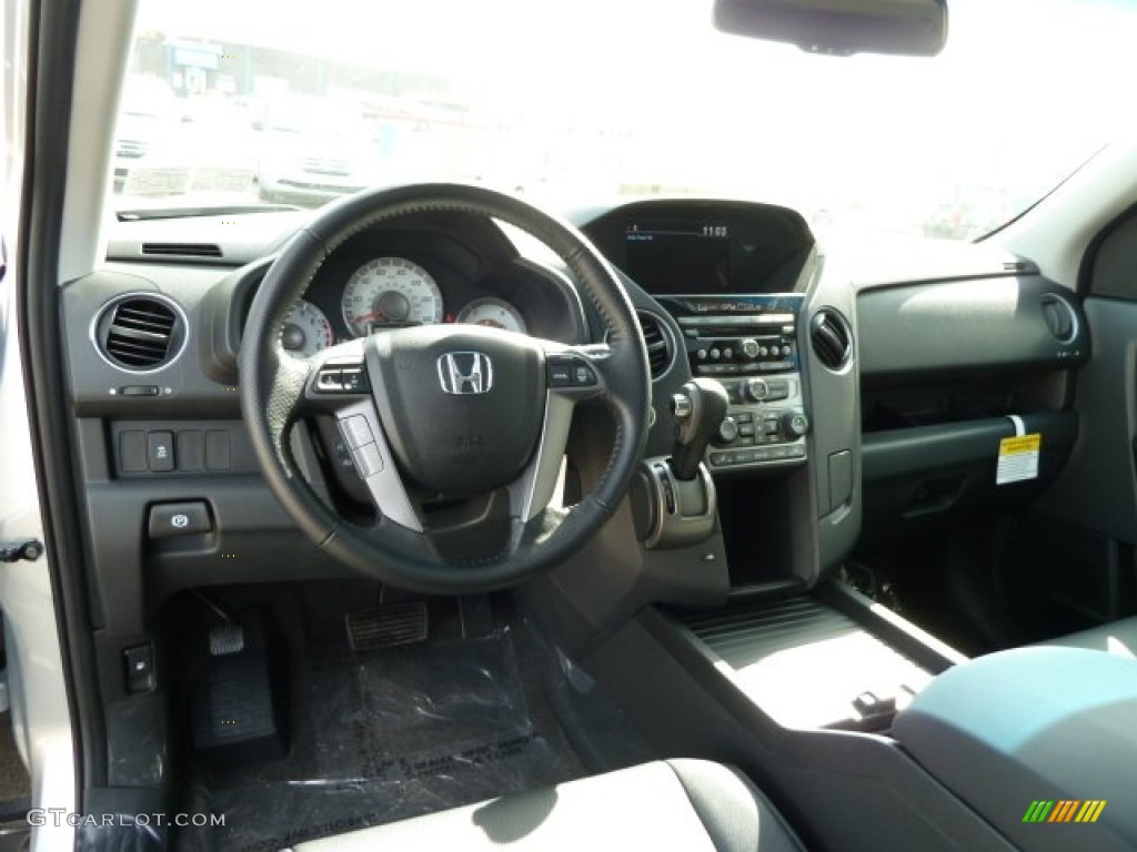 Black Interior 2012 Honda Pilot EX-L 4WD Photo #54293981