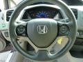 Beige 2012 Honda Civic LX Sedan Steering Wheel