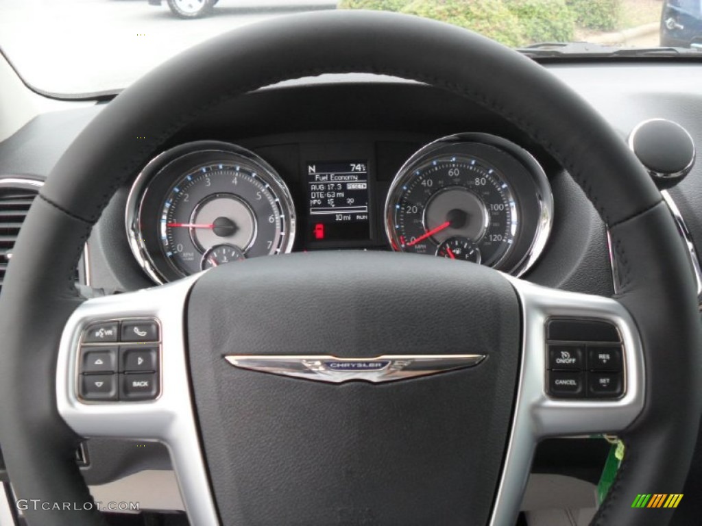 2012 Chrysler Town & Country Touring - L Black/Light Graystone Steering Wheel Photo #54297120