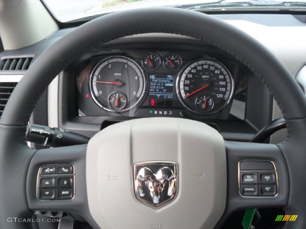 2012 Dodge Ram 2500 HD Big Horn Crew Cab 4x4 Dark Slate/Medium Graystone Steering Wheel Photo #54298513