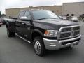 2012 Black Dodge Ram 3500 HD Laramie Longhorn Crew Cab 4x4 Dually  photo #5