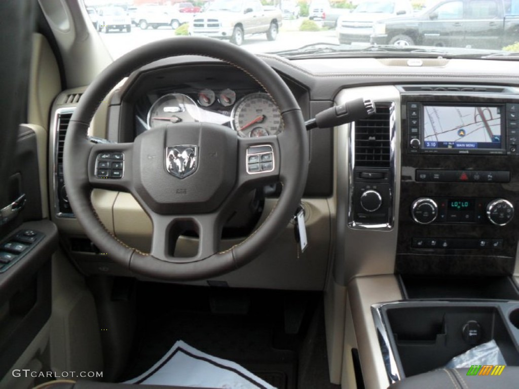 2012 Ram 3500 HD Laramie Longhorn Crew Cab 4x4 Dually - Black / Light Pebble Beige/Bark Brown photo #18