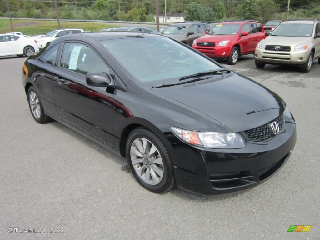 2010 Civic EX Coupe - Crystal Black Pearl / Gray photo #1
