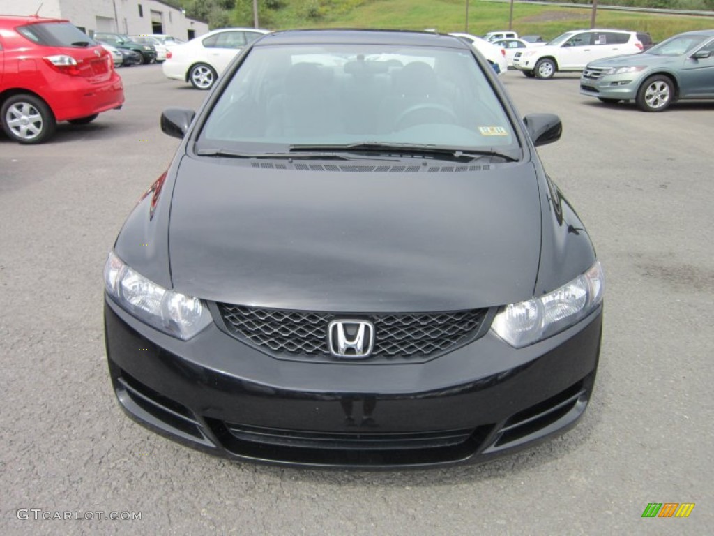 2010 Civic EX Coupe - Crystal Black Pearl / Gray photo #2