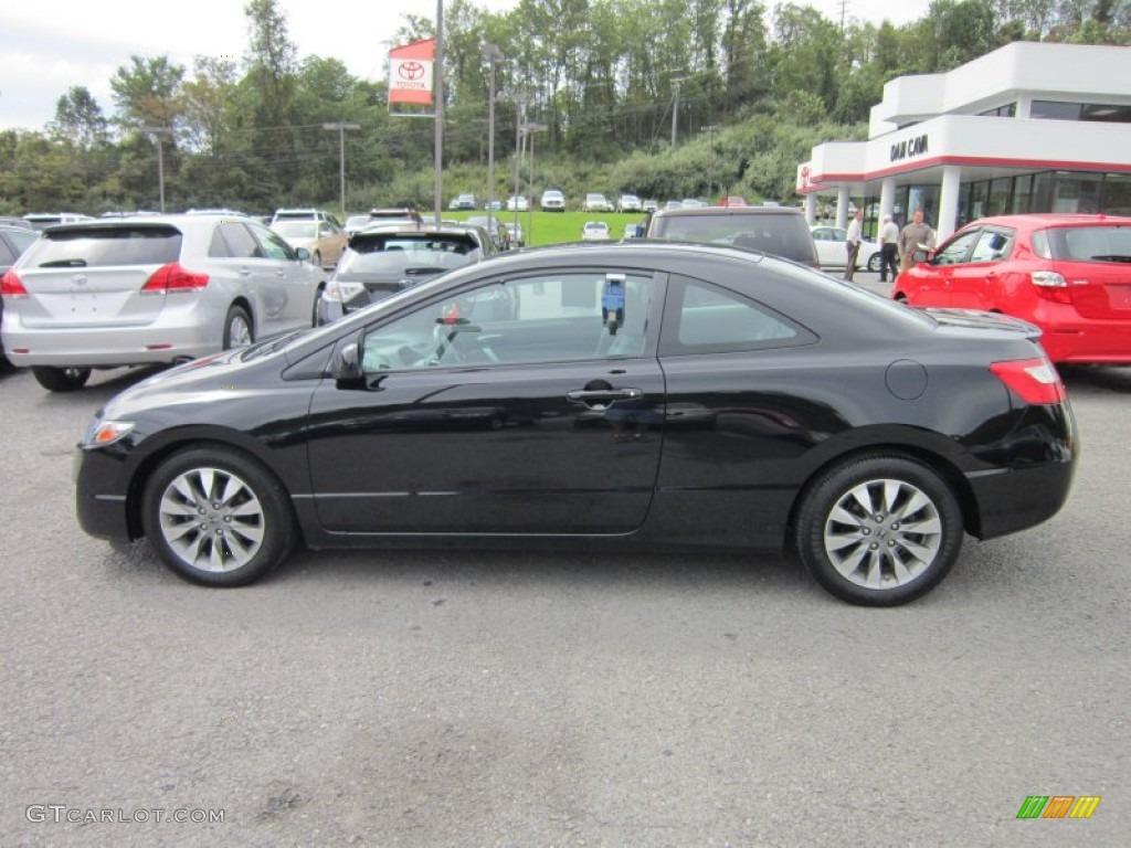 2010 Civic EX Coupe - Crystal Black Pearl / Gray photo #4