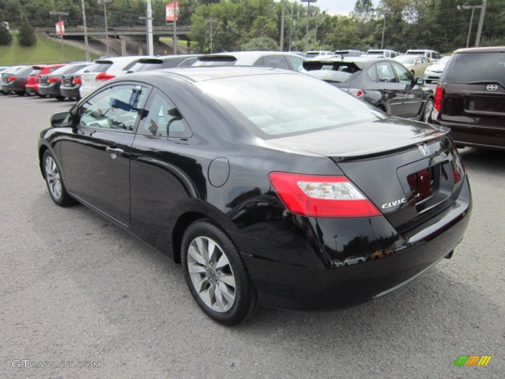 2010 Civic EX Coupe - Crystal Black Pearl / Gray photo #5