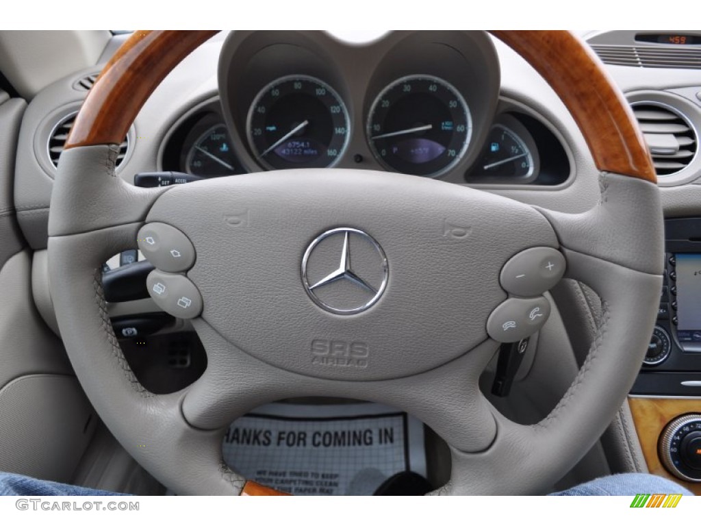 2005 Mercedes-Benz SL 500 Roadster Stone Steering Wheel Photo #54302358