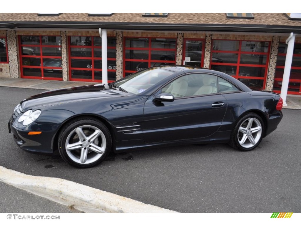 Black Opal Metallic 2005 Mercedes-Benz SL 500 Roadster Exterior Photo #54302520