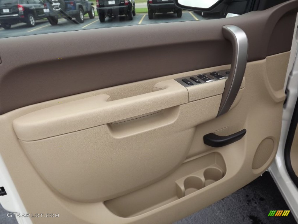 2012 GMC Sierra 1500 SLE Crew Cab 4x4 Very Dark Cashmere/Light Cashmere Door Panel Photo #54305598