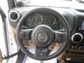 Black/Dark Saddle 2012 Jeep Wrangler Unlimited Sahara 4x4 Steering Wheel