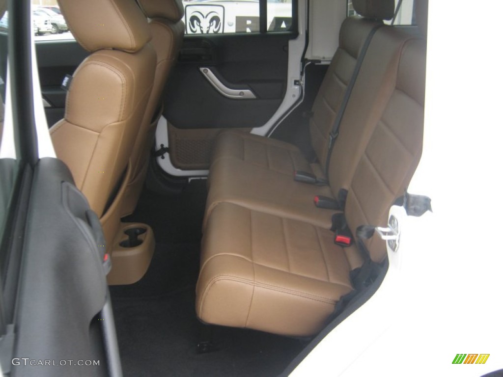 Black/Dark Saddle Interior 2012 Jeep Wrangler Unlimited Sahara 4x4 Photo #54307092