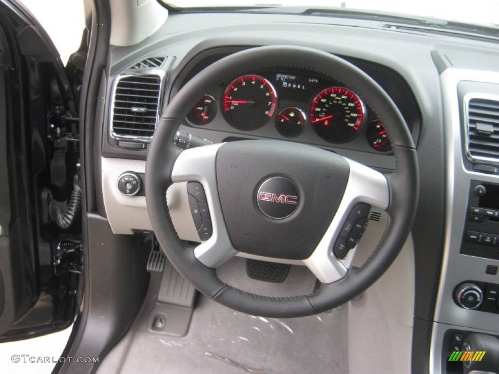 2012 GMC Acadia SLE Light Titanium Steering Wheel Photo #54308205