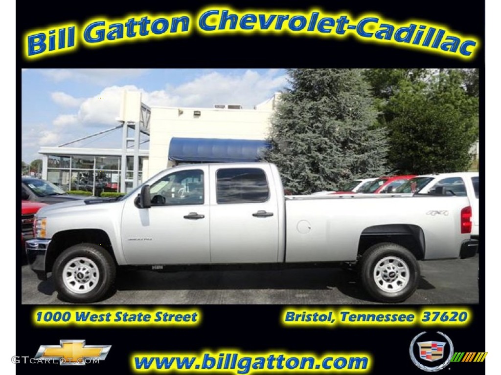 2011 Silverado 3500HD Crew Cab 4x4 - Sheer Silver Metallic / Dark Titanium photo #1