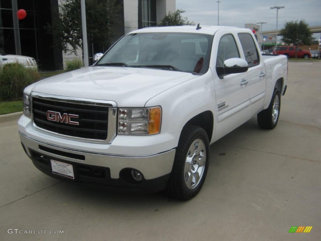 2011 Sierra 1500 SLE Crew Cab - Summit White / Ebony photo #1