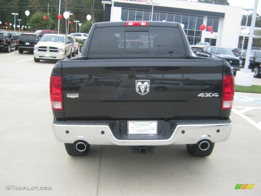 2011 Ram 1500 Laramie Longhorn Crew Cab 4x4 - Brilliant Black Crystal Pearl / Light Pebble Beige/Bark Brown photo #4