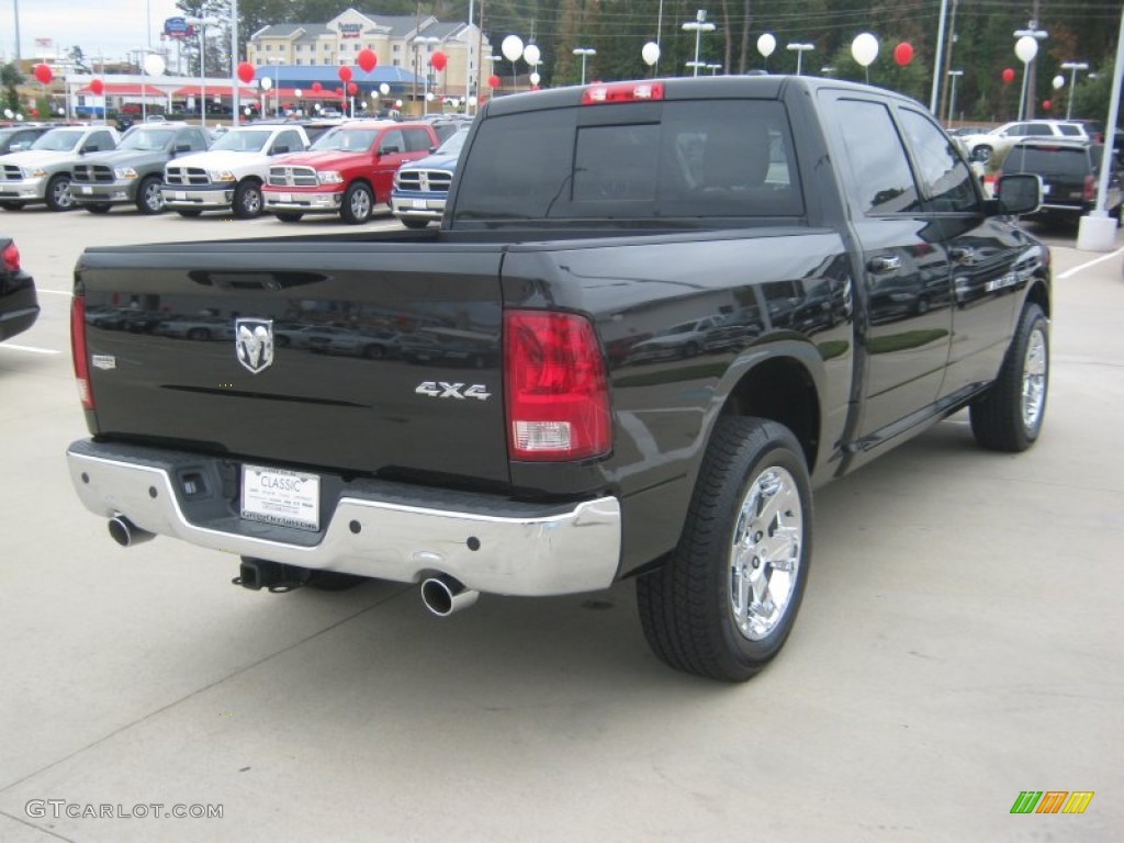 2011 Ram 1500 Laramie Longhorn Crew Cab 4x4 - Brilliant Black Crystal Pearl / Light Pebble Beige/Bark Brown photo #5