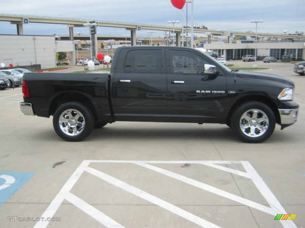 2011 Ram 1500 Laramie Longhorn Crew Cab 4x4 - Brilliant Black Crystal Pearl / Light Pebble Beige/Bark Brown photo #6