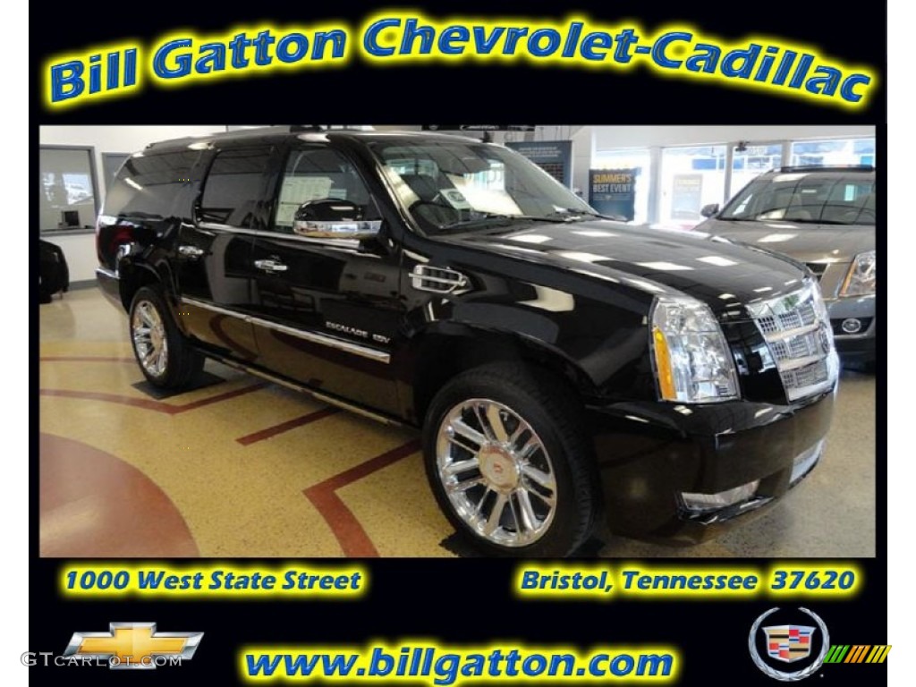 2011 Escalade ESV Platinum AWD - Black Raven / Cocoa/Light Linen Tehama Leather photo #1