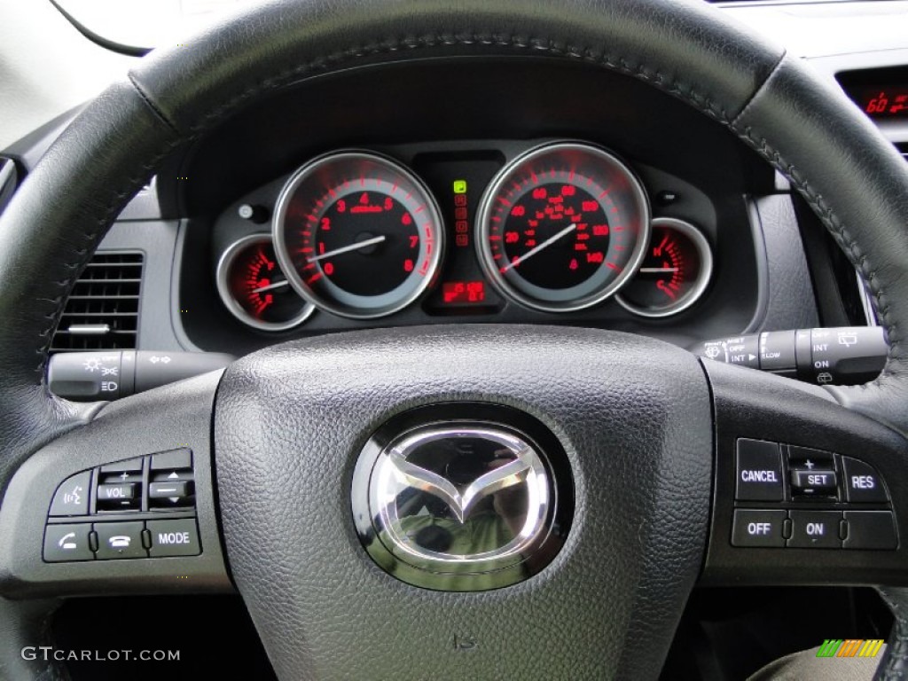 2010 Mazda CX-9 Grand Touring Black Steering Wheel Photo #54312039