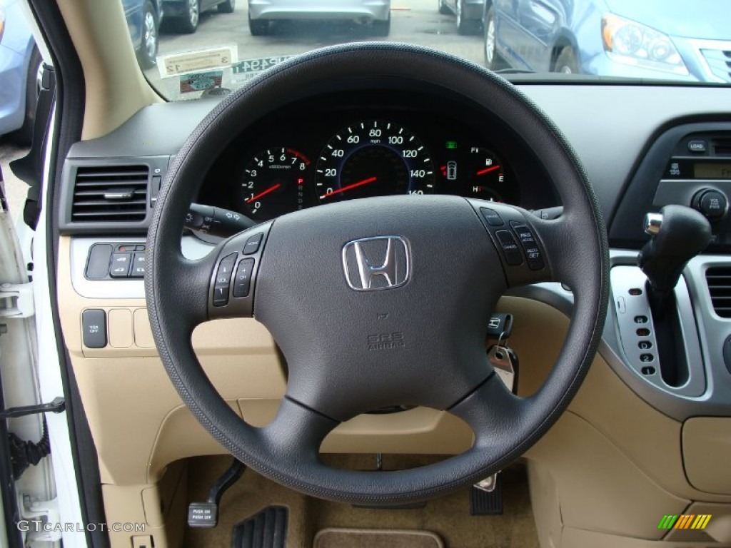 2010 Honda Odyssey EX Beige Steering Wheel Photo #54312480