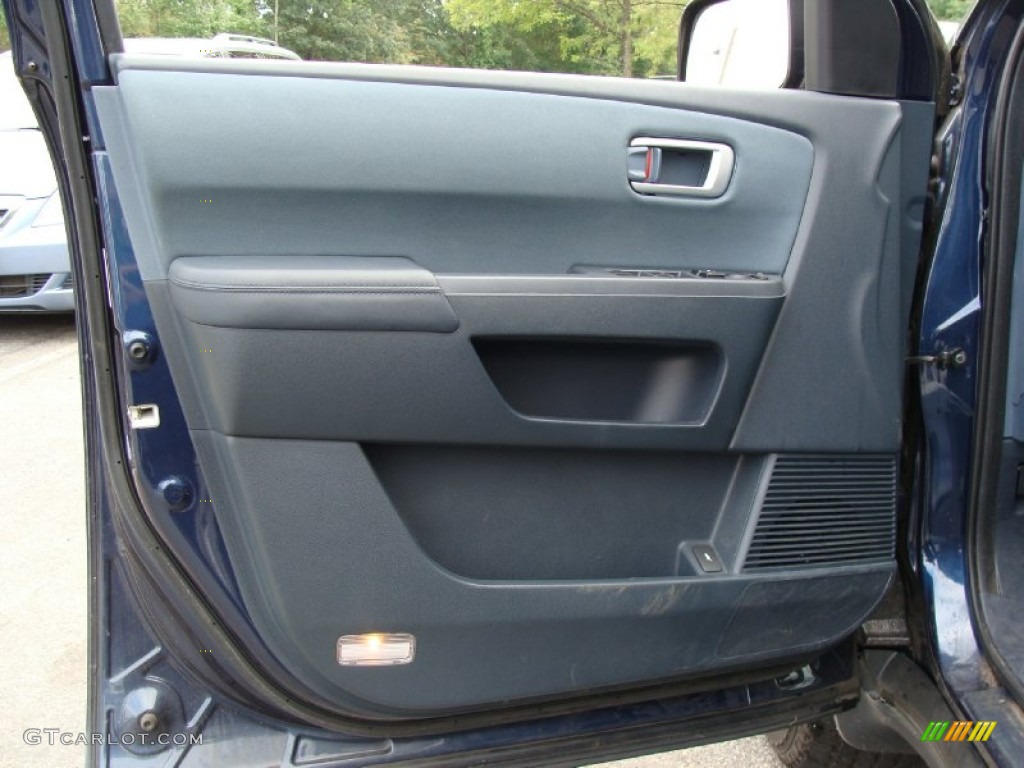 2009 Honda Pilot LX 4WD Blue Door Panel Photo #54313242