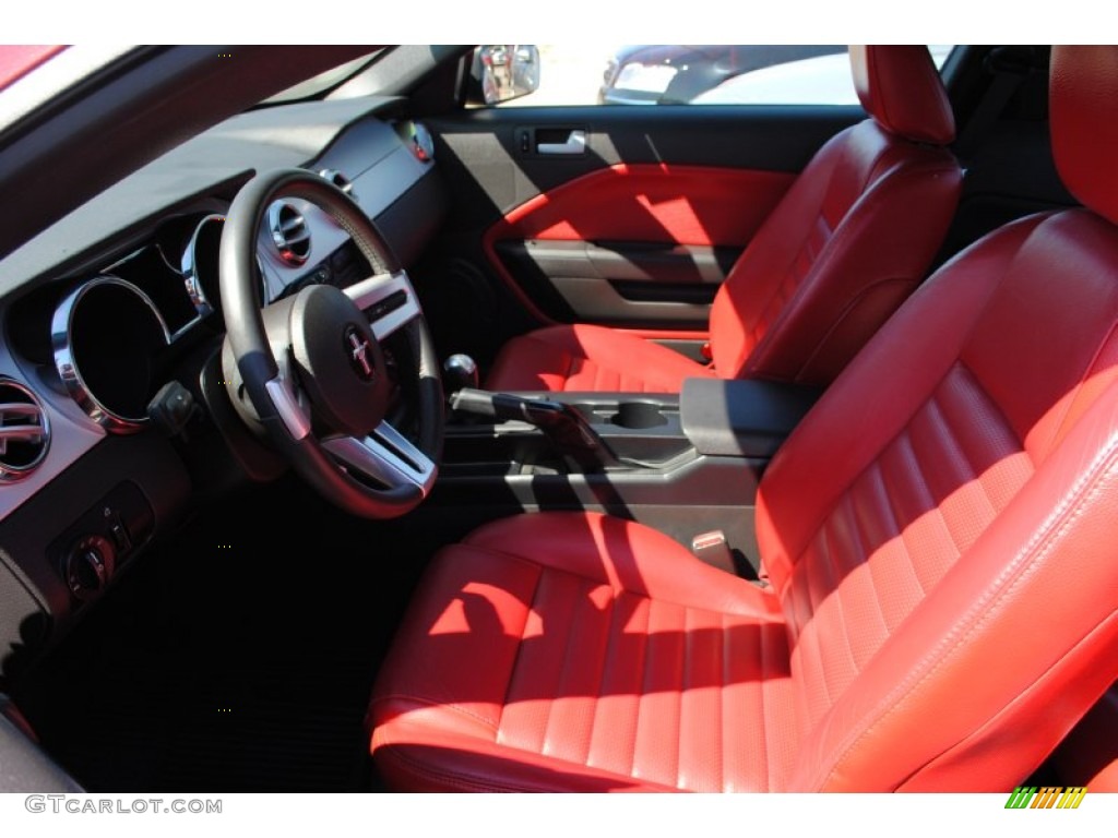 Red Leather Interior 2005 Ford Mustang GT Premium Coupe Photo #54313704