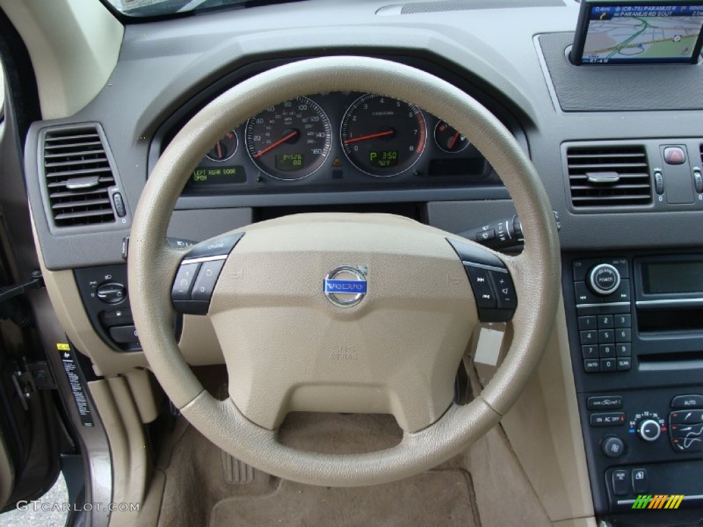 2009 Volvo XC90 3.2 AWD Sandstone Steering Wheel Photo #54316782
