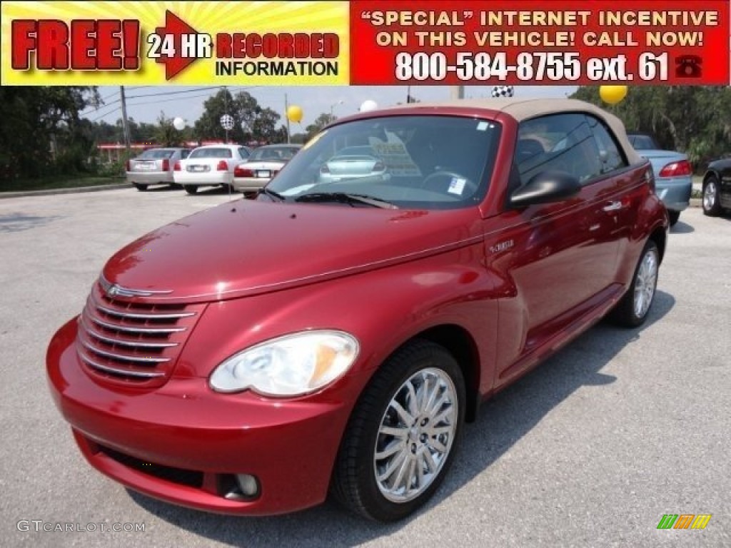 2006 PT Cruiser GT Convertible - Inferno Red Crystal Pearl / Pastel Pebble Beige photo #1