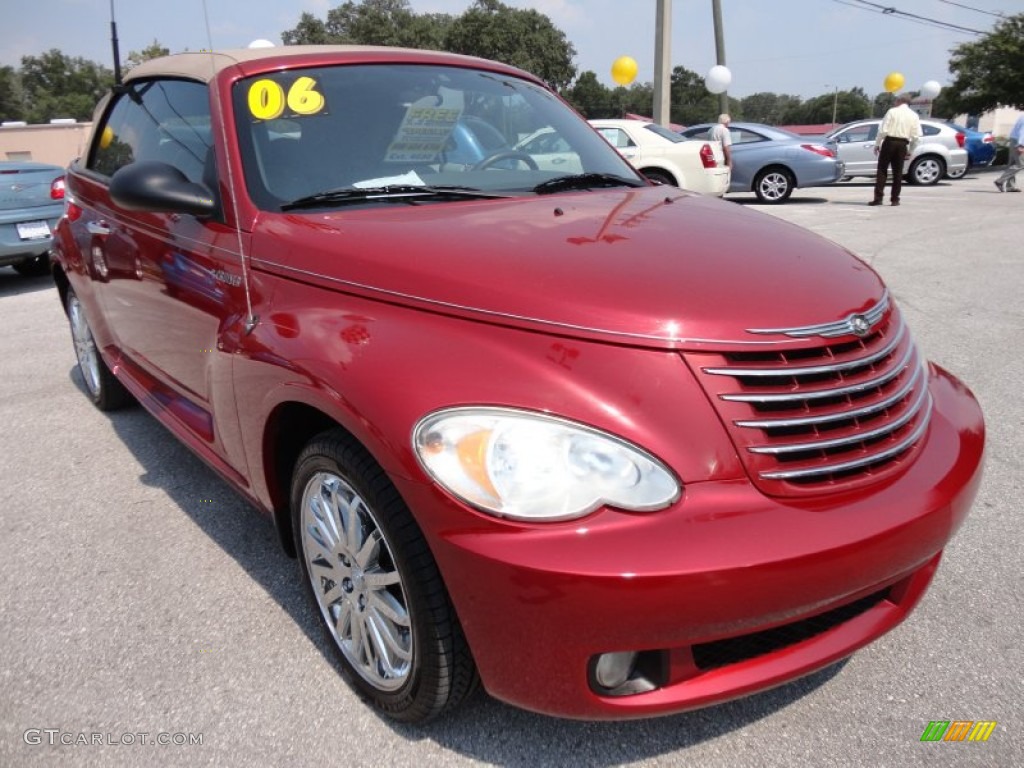 2006 PT Cruiser GT Convertible - Inferno Red Crystal Pearl / Pastel Pebble Beige photo #10