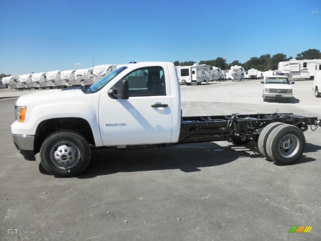 Summit White 2012 GMC Sierra 3500HD Regular Cab 4x4 Dually Chassis Exterior Photo #54321150