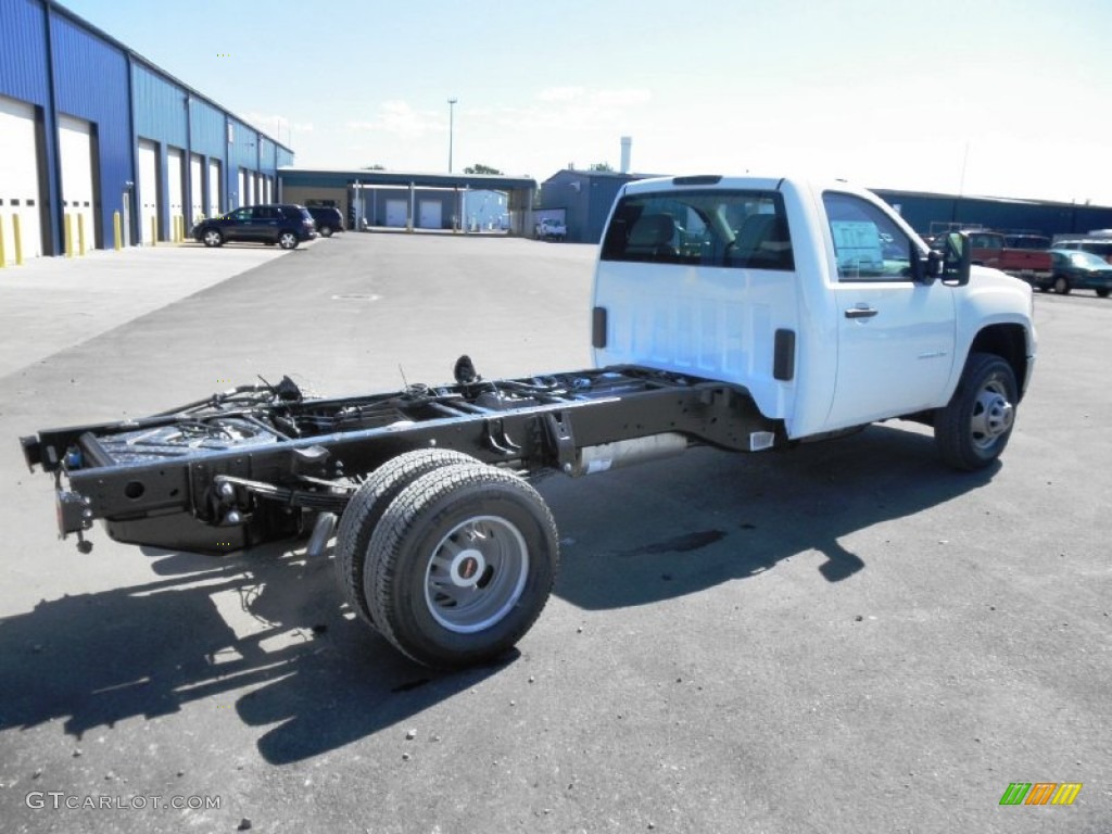 Summit White 2012 GMC Sierra 3500HD Regular Cab 4x4 Dually Chassis Exterior Photo #54321252